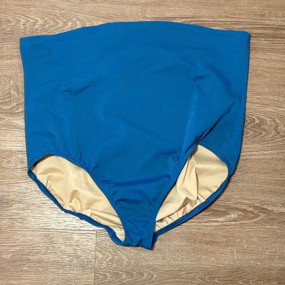 Lands’ End Plus Size Tankini Set 18W 20W Blue Aqua Molded Cup Swim Top Bottom - Picture 4 of 14